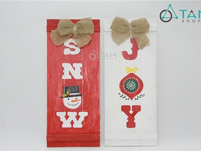 Tranh gỗ vẽ tay trang trí Giáng sinh số 10